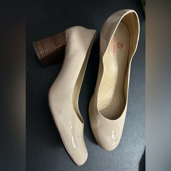 Marc Joseph Beige Glossy Heels - Picture 2 of 10